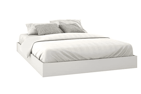 Nexera Queen Size Platform Bed White Bed Frame