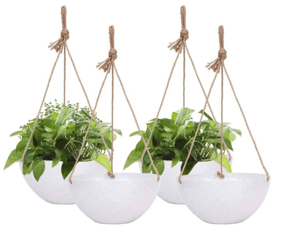 JERIA 4 Pack 10 Inch Hanging Planter