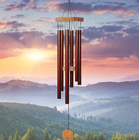 Bamboo and Copper Red Aluminum Chime