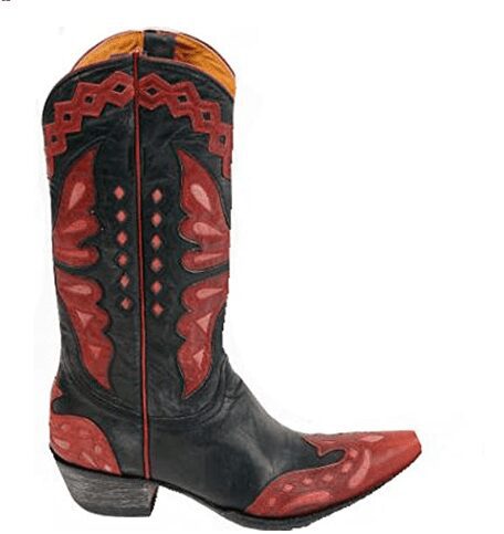 Old Gringo Women's Monarca Vesuvio Black Red Pink Cowboy Boot