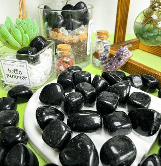 Black Obsidian Natural Healing Crystals Stones Set Polished Tumbled Crystal Stones Black Obsidian Natural Healing Crystals Stones Set Polished Tumbled Crystal Stones