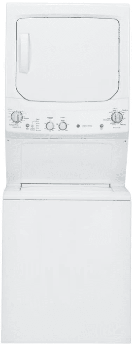 GE GUD27ESSMWW Unitized Spacemaker 3.8 Washer with Stainless Steel Basket and 5.9 Cu. Ft. Capacity Electric Dryer, White GE Washer Dryer Combo