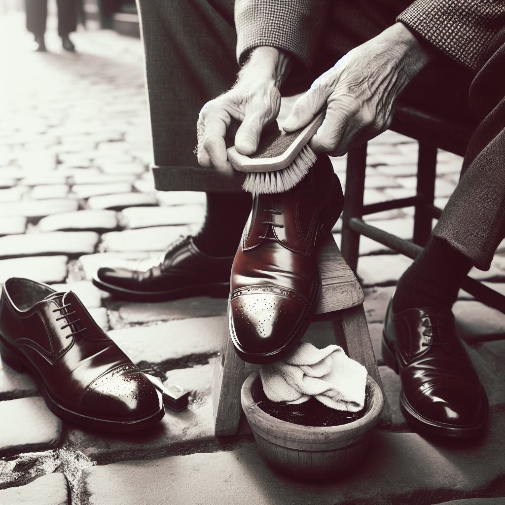 cleaning the Leather shoes