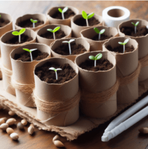 Toilet Paper Rolls seed starting trays