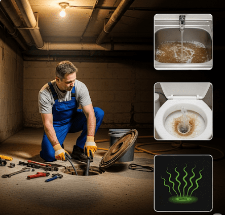 When the Clog Is in the Sewer Line When the Clog Is in the Sewer Line