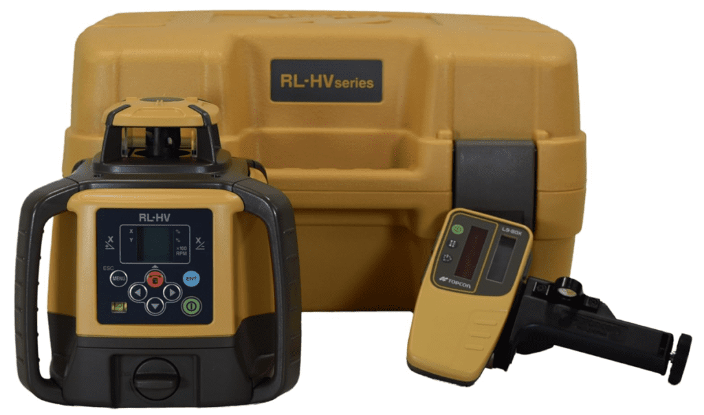 Topcon RL-HV2S dual grade rotary construction laser kit with LS-80X receiver and hard case