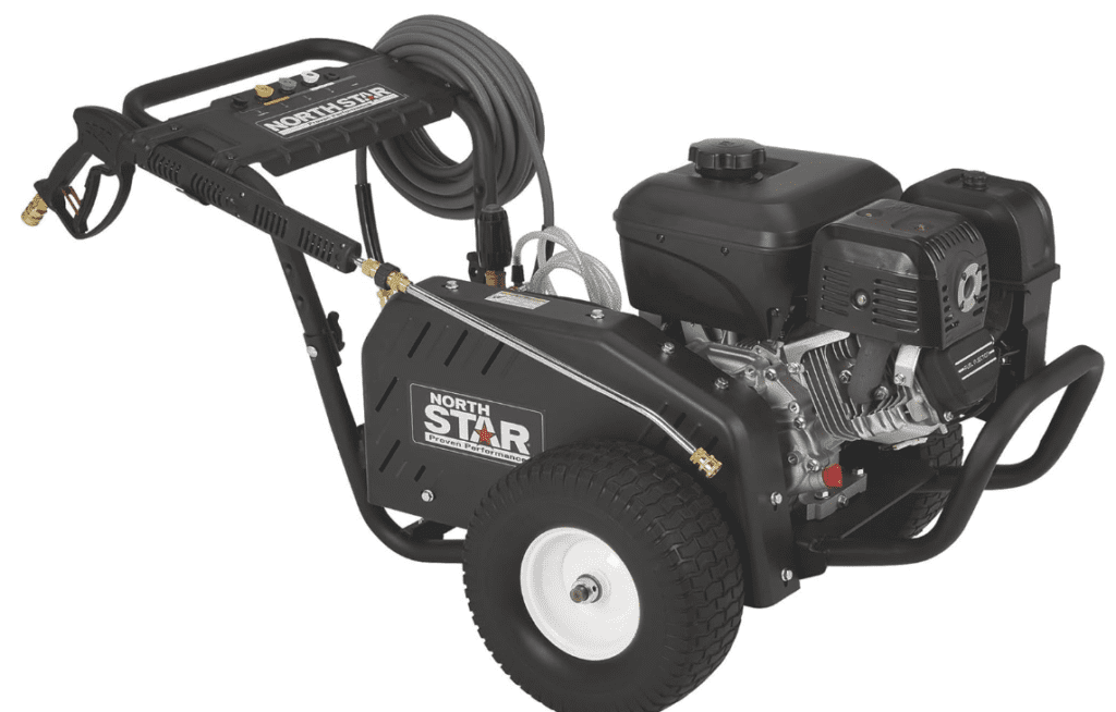 NorthStar gas cold water 4000 PSI pressure washer featuring a heavy-duty belt drive system for continuous all-day use