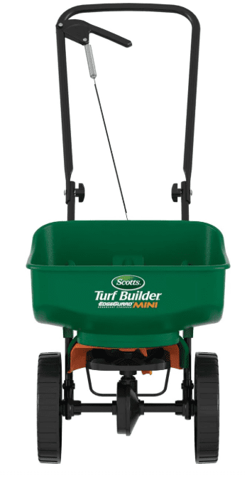 Scotts EdgeGuard Mini Spreader - Budget Pick
Alt Tag: Scotts Turf Builder EdgeGuard Mini Broadcast Spreader, a compact and budget-friendly option for small lawns under 5,000 sq ft.