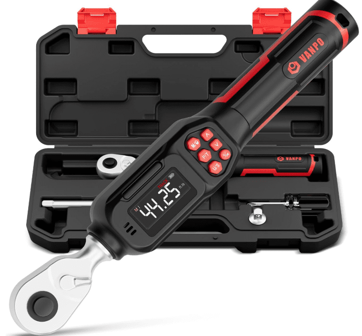 The affordable VANPO 3/8-Inch Digital Torque Wrench being used for light mechanical work. Voted the best true budget digital torque wrench for 2026.