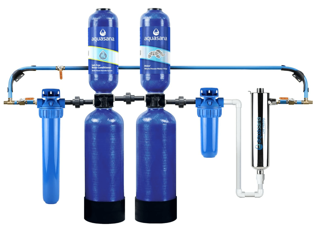 Aquasana Whole House Water Filter System - Water Softener Alternative w/UV Purifier & APEC Water Systems ROES-50 Essence Series Top Tier 5-Stage Aquasana Whole House Water Filter System - Water Softener Alternative w/UV Purifier & APEC Water Systems ROES-50 Essence Series Top Tier 5-Stage