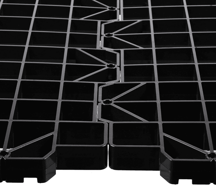 Flooring Storage System, Walking Deck Pallet Boards for Attic, Easy Installation Floor System for Garage, Roof and More, 4 Panels Included - Black Attic Dek Flooring Panels