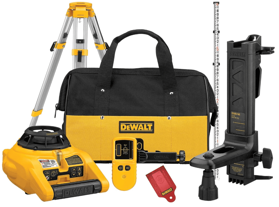 DEWALT Rotary Laser Level Kit, Indoor/Outdoor Survey Laser Transit DEWALT Rotary Laser Level Kit, Indoor/Outdoor Survey Laser Transit