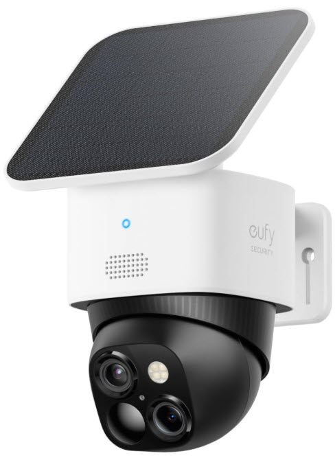 eufy Security 3K Dual Camera, SoloCam S340, Solar Security Cameras Wireless Outdoor, Cameras for Home Security, 360°Coverage, Pan & Tilt, No Blind Spots, No Monthly Fee, HomeBase S380 Compatible Eufy SoloCam S340