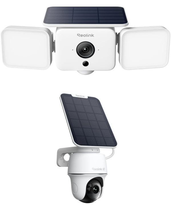 REOLINK Solar Floodlight Cam + Argus PT Ultra, 4K 360° Security Cameras Wireless Outdoor, Up to 1000lm Light & Siren Alarm, AI/PIR Motion-Activated Floodlight, Color Night Vision, Auto-Tracking Reolink Solar Floodlight Camera