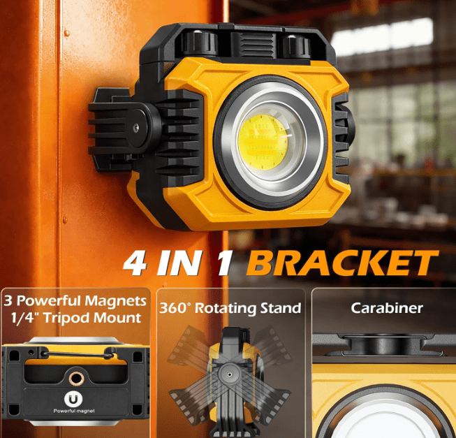 Samyoung 2-Pack 2400LM Magnetic Rechargeable Work Light Samyoung portable magnetic work lights 2400LM Rechargeable Dual-Sided LED