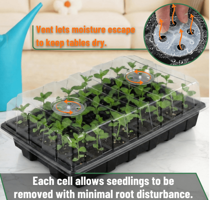 Mr. Pen- Seed Starter Tray Kits, 10 Pack, Total 400 Cells, Durable Plant Germination Trays with Humidity Vented Domes and Bases, Ideal for Seed Starting Seed Starter Tray Kits