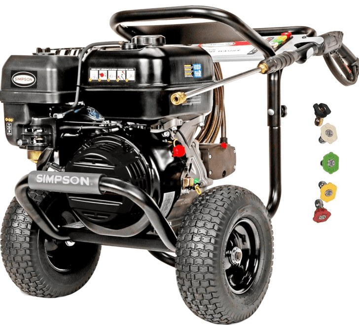 Simpson 4400 PSI Gas Pressure Washer, 4.0 GPM Commercial Power Washer, Cold Water, 50' Hose, PowerShot, 49-State Compliant Simpson 4400 PSI Gas Pressure Washer