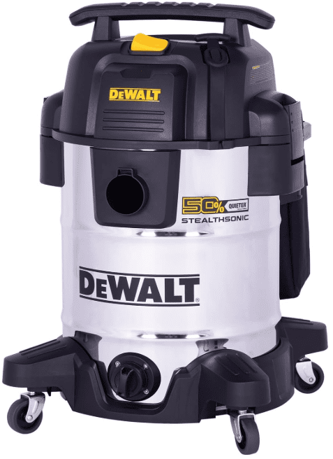 DEWALT 10 Gallon STEALTHSONIC Wet and Dry Shop Vacuum, Ultra Quiet Heavy Duty With Attachments, Powerful Outdoor Vac for Car, Garage, Workshop, Jobsite, Patio, DXV10S-QT, 5 Peak HP DEWALT 10 Gallon STEALTHSONIC Wet and Dry Shop Vacuum, Ultra Quiet Heavy Duty With Attachments, Powerful Outdoor Vac for Car, Garage, Workshop, Jobsite, Patio, DXV10S-QT, 5 Peak HP
