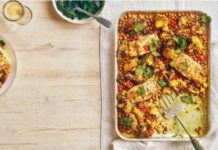 Curried Butter-Baked Cod With Cauliflower & Chickpeas Curried butter-baked cod with cauliflower & chickpeas