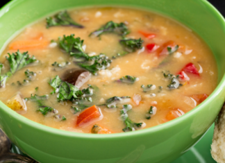 Soup with Roasted Vegetables and Kale Soup with Roasted Vegetables and Kale