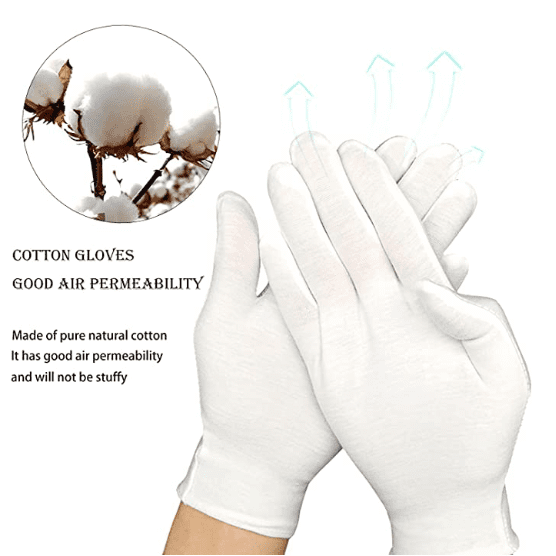 A Batch Of 12 One-Size-Fits-All Gloves - 100% Cotton