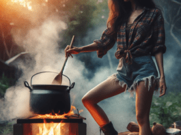 Cooking Over a Wood Burning Fire Pit