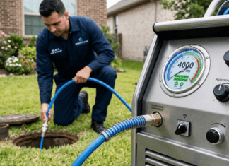 Hydro Jetting Cost Guide 2026: Is It Worth the Money? Professional hydro jetting plumbing service clearing a main sewer line on a residential property in 2026