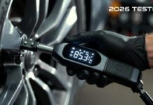 Best Digital Torque Wrench (2026): Top 5 Tested & Reviewed A mechanic using a modern digital torque wrench on a car wheel, showing the precise digital readout. Ranked as the top tool for 2026