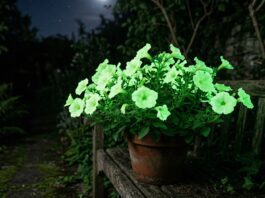 Firefly Petunia: Where to Buy the Glowing Plant in 2026 Firefly Petunia glow-in-the-dark flower glowing brightly with a soft green light at night.