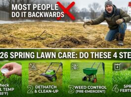 2026 Spring Lawn Care: Do These 4 Steps in This Exact Order (Most People Do It Backwards) Correct 4-step spring lawn care schedule compared to the wrong way of guessing by the calendar.