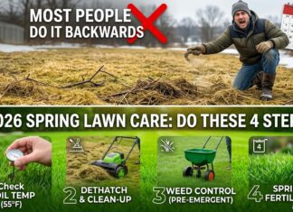 2026 Spring Lawn Care: Do These 4 Steps in This Exact Order (Most People Do It Backwards) Correct 4-step spring lawn care schedule compared to the wrong way of guessing by the calendar.