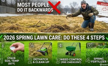 2026 Spring Lawn Care: Do These 4 Steps in This Exact Order (Most People Do It Backwards) Correct 4-step spring lawn care schedule compared to the wrong way of guessing by the calendar.