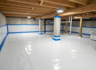 Crawl Space Vapor Barrier (2026): 20-Mil Install Guide A clean, encapsulated crawl space with a professionally installed 20-mil white vapor barrier on the floor and foundation walls