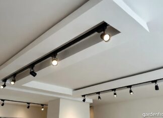 Magnetic Track Lighting System: The Real 2026 Guide A modern living room ceiling featuring a sleek recessed magnetic track light system with adjustable spotlights