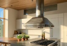 Ducted vs Ductless Range Hood (2026): My DIY Verdict A visual comparison between a ducted range hood venting outside and a ductless recirculating range hood in a modern kitchen.