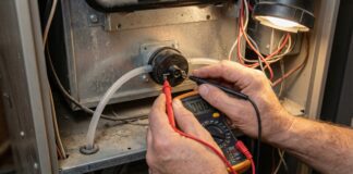Furnace Pressure Switch (2026): Test & Fix Guide Testing a faulty furnace pressure switch with a digital multimeter inside a home HVAC unit.