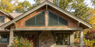 Gable End Vents (2026): Cool Your Hot Attic Fast A beautiful home exterior showing newly installed gable end vents under the roof peak