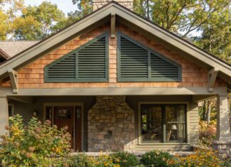 Gable End Vents (2026): Cool Your Hot Attic Fast A beautiful home exterior showing newly installed gable end vents under the roof peak