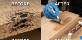 How to Get Rid of Mold on Wood & Restore Wood Rot (2026 Guide) A woodworker removing black mold from wood and restoring wood rot using epoxy.
