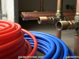 PEX vs Copper Repipe: 2026 Cost, Longevity & Pros/Cons A side-by-side comparison of flexible red and blue PEX tubing next to rigid copper plumbing pipes.