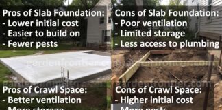 Slab vs Crawl Space: Pros, Cons & Costs Compared (2026) A side-by-side architectural comparison showing a concrete slab foundation next to a raised crawl space foundation.
