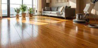 Best Timber Floor Polishers: DIY Guide to Save $1,700 (2026) A beautiful, newly polished glossy hardwood timber floor reflecting natural light in a modern home