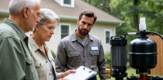 Water Pump Installation Price: 2026 Replacement Cost Guide A professional plumber installing a new water well pump system in a residential home.