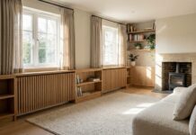 Wooden Radiator Covers (2026): Hide Ugly Heaters Beautiful wooden radiator covers in a cozy, modern living room.