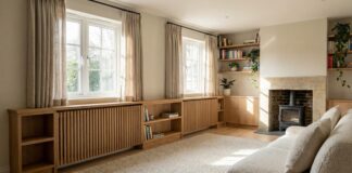 Wooden Radiator Covers (2026): Hide Ugly Heaters Beautiful wooden radiator covers in a cozy, modern living room.