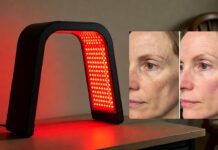 Red Light Therapy Before and After: Realistic Results & Timeline Red light therapy device used at home with realistic before and after skincare expectations