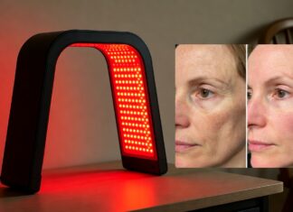 Red Light Therapy Before and After: Realistic Results & Timeline Red light therapy device used at home with realistic before and after skincare expectations