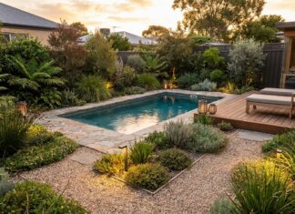 Small Backyard Natural Swimming Pools: 5 Beautiful Eco-Friendly Ideas Small backyard natural swimming pool with plants, stone edging, and eco-friendly landscaping