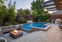 17 Small Backyard Swimming Pools That Make Tiny Yards Feel Luxurious Modern small backyard swimming pool with compact landscaping and luxury patio design
