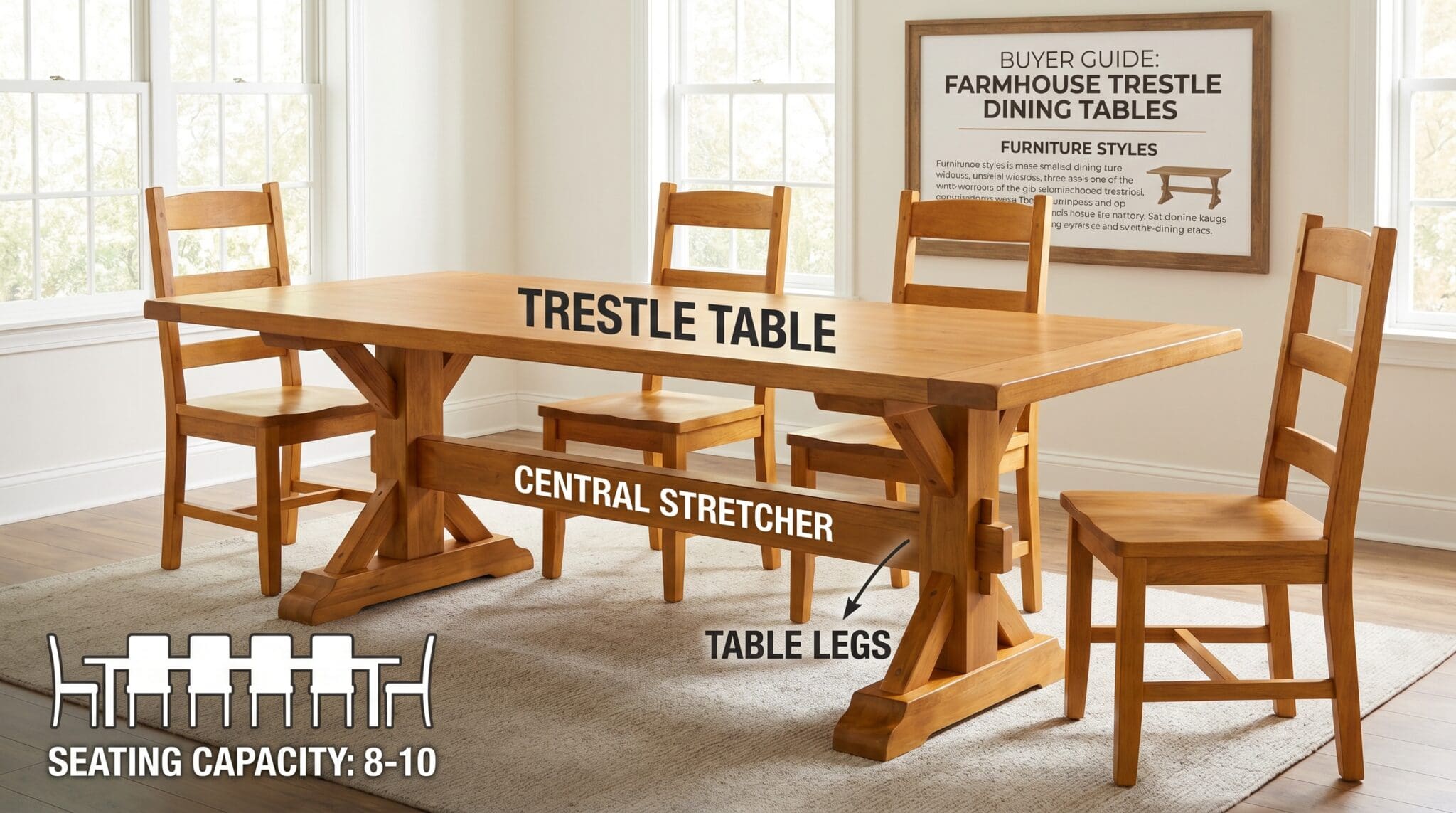 Trestle Tables: Best Dining Styles, Sizes, Bases & Buying Guide 2026